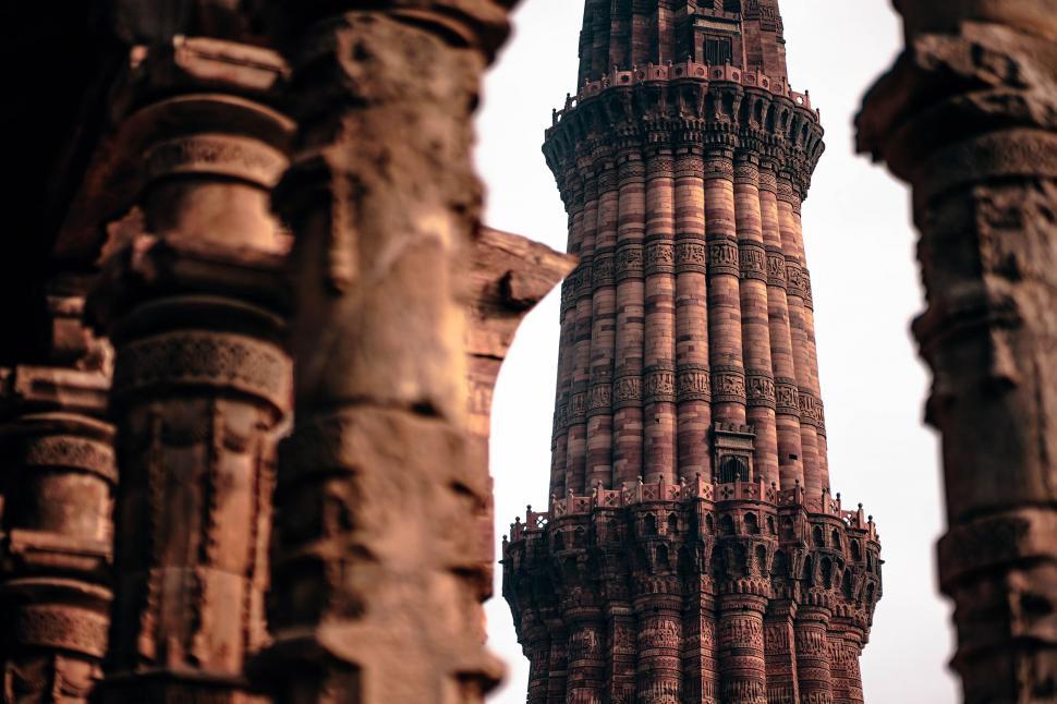 Free Image of Tower With Clock Atop 