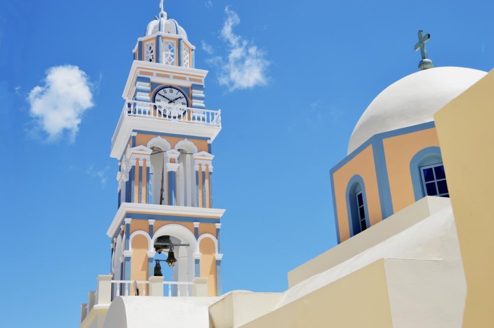 Free Image of Tall Clock Tower Overlooking City Skyline 