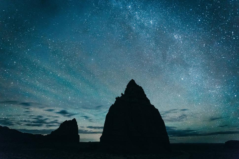 Free Image of Mountain Under Night Sky With Stars 