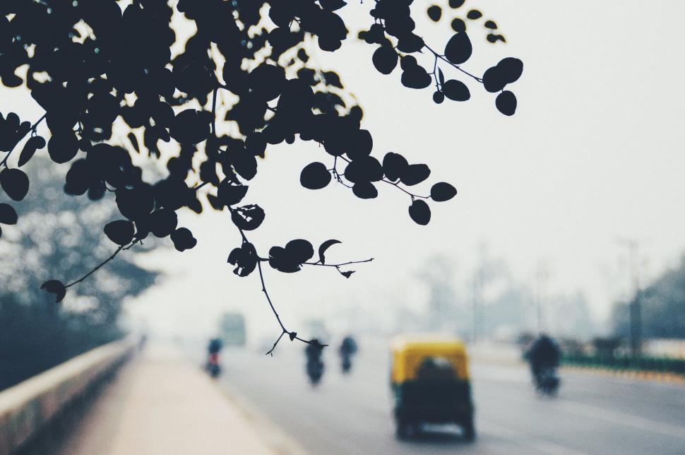 Free Image of Busy Street With Blurry Cars Driving 