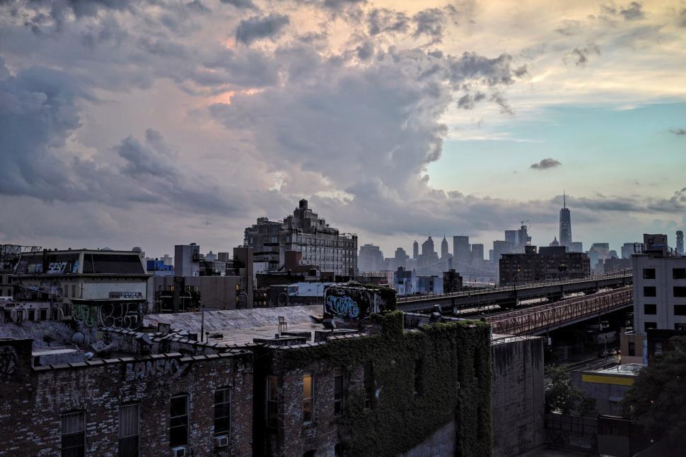 Free Image of City Skyline With Foreground Bridge 