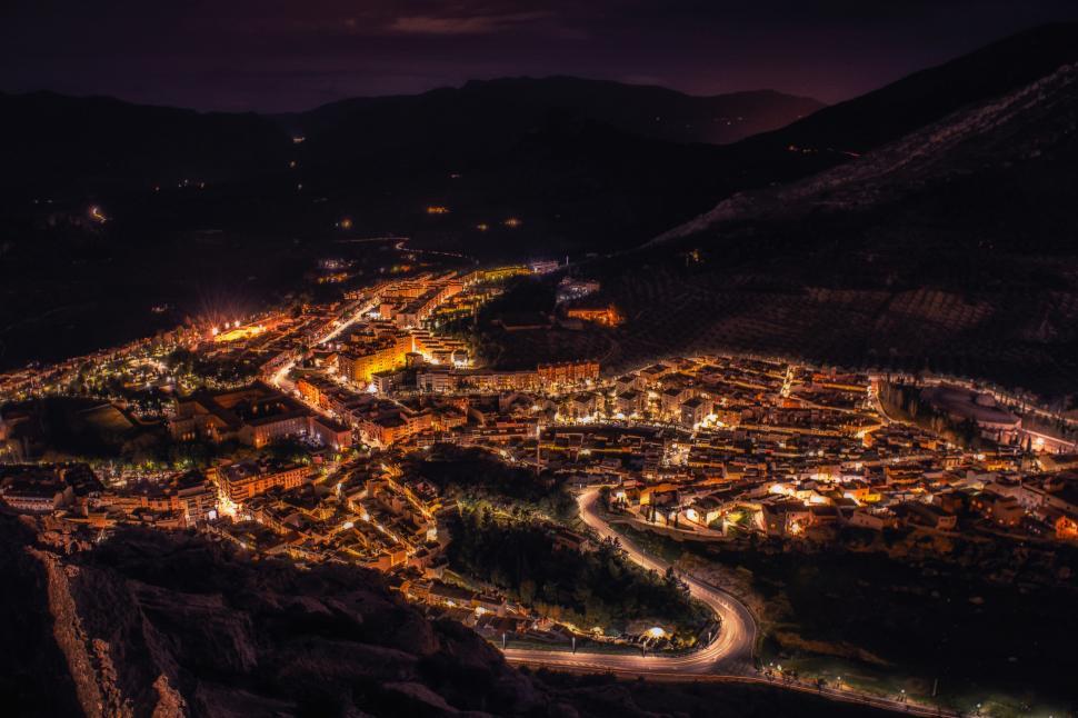 Free Image of Aerial View of a City at Night 
