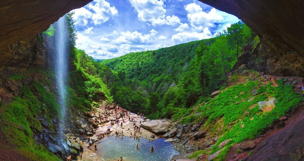 Free Image of Majestic Cave With Waterfall 