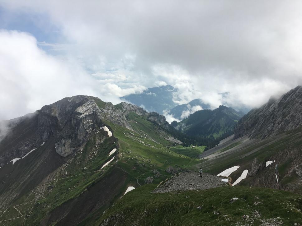 Free Image of Majestic Snow-Capped Mountain Range 