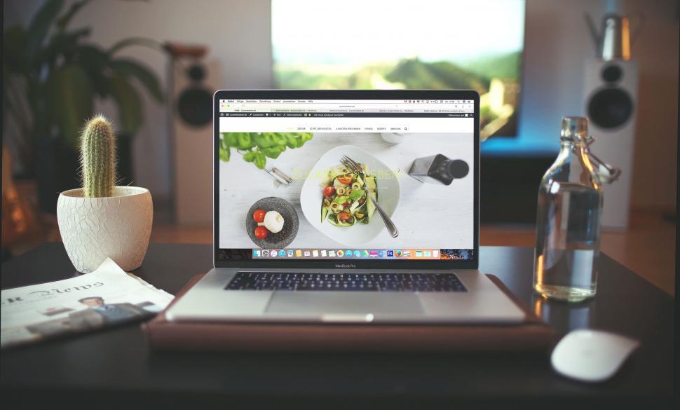 Free Image of Laptop Computer on Wooden Desk 