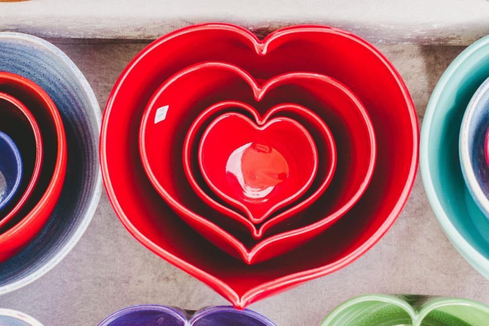 Free Image of Assorted Colored Bowls Packed in a Box 