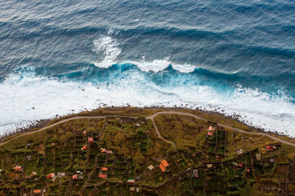 Free Image of Aerial View of Ocean and Land 
