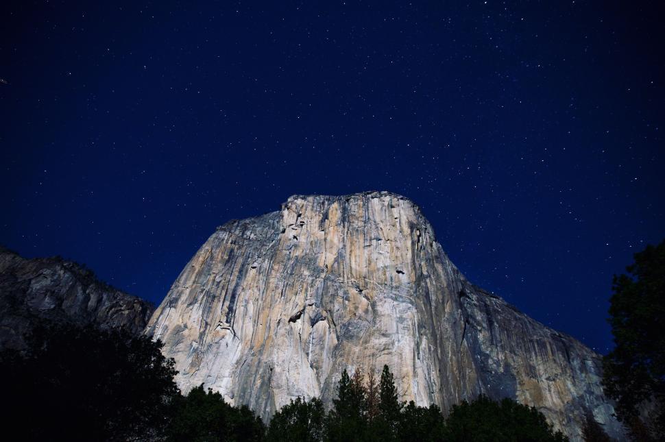 Free Image of Night Sky Over Mountain With Stars 