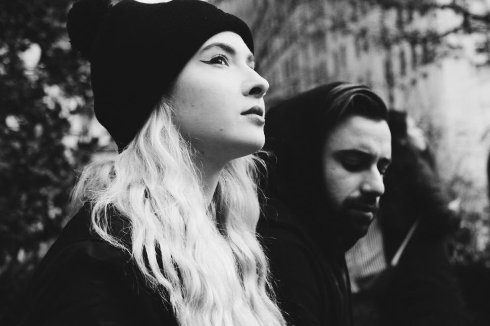 Free Image of A Woman and a Man in Black and White 