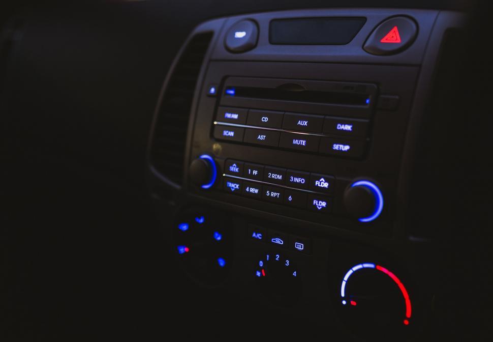 Free Image of Dashboard Displaying Blue and Red Lights 