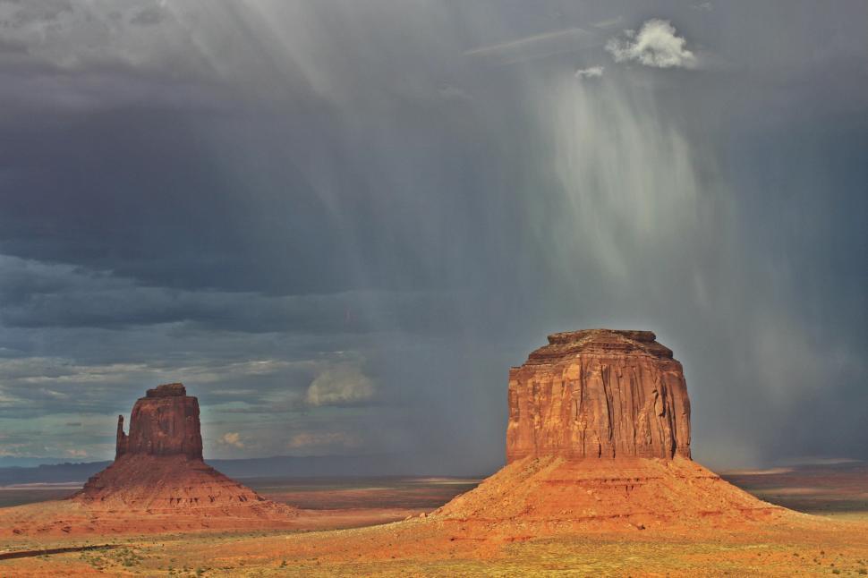 Free Image of Massive Rock Formation in Desert 