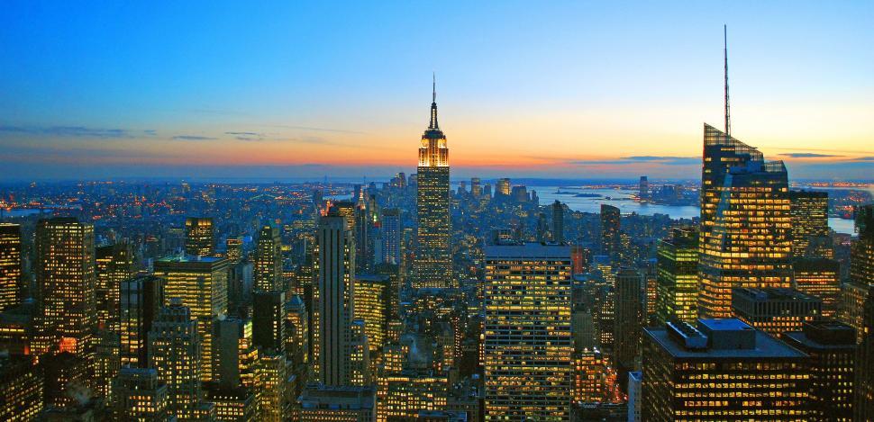 Free Image of Night View of City From Building Top 