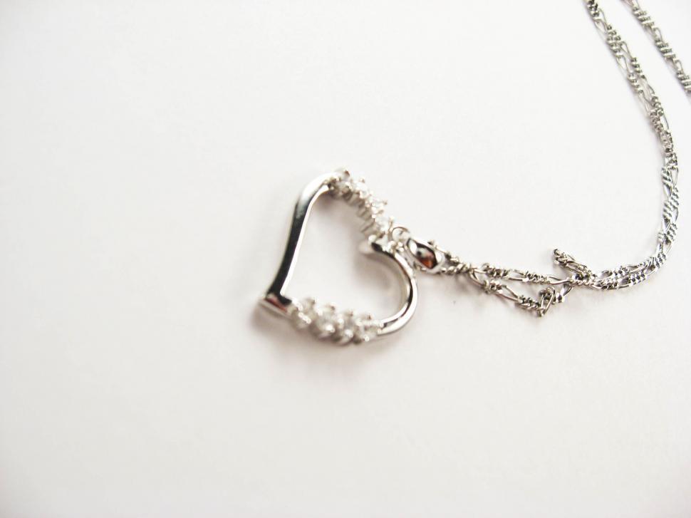 Free Image of heart on silver necklace 