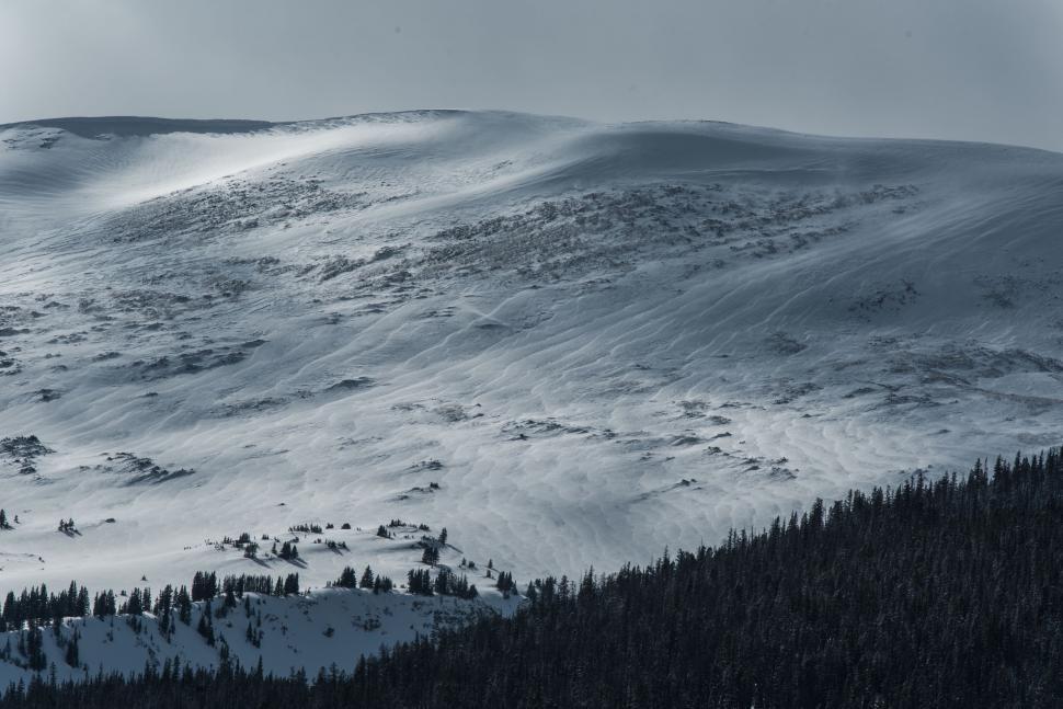Free Image of Snow Covered Mountain With Trees 