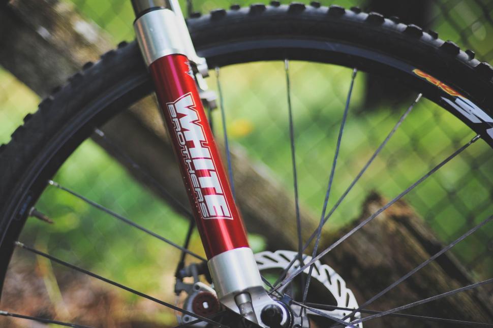 Free Image of Close Up of a Bicycle Front Wheel 