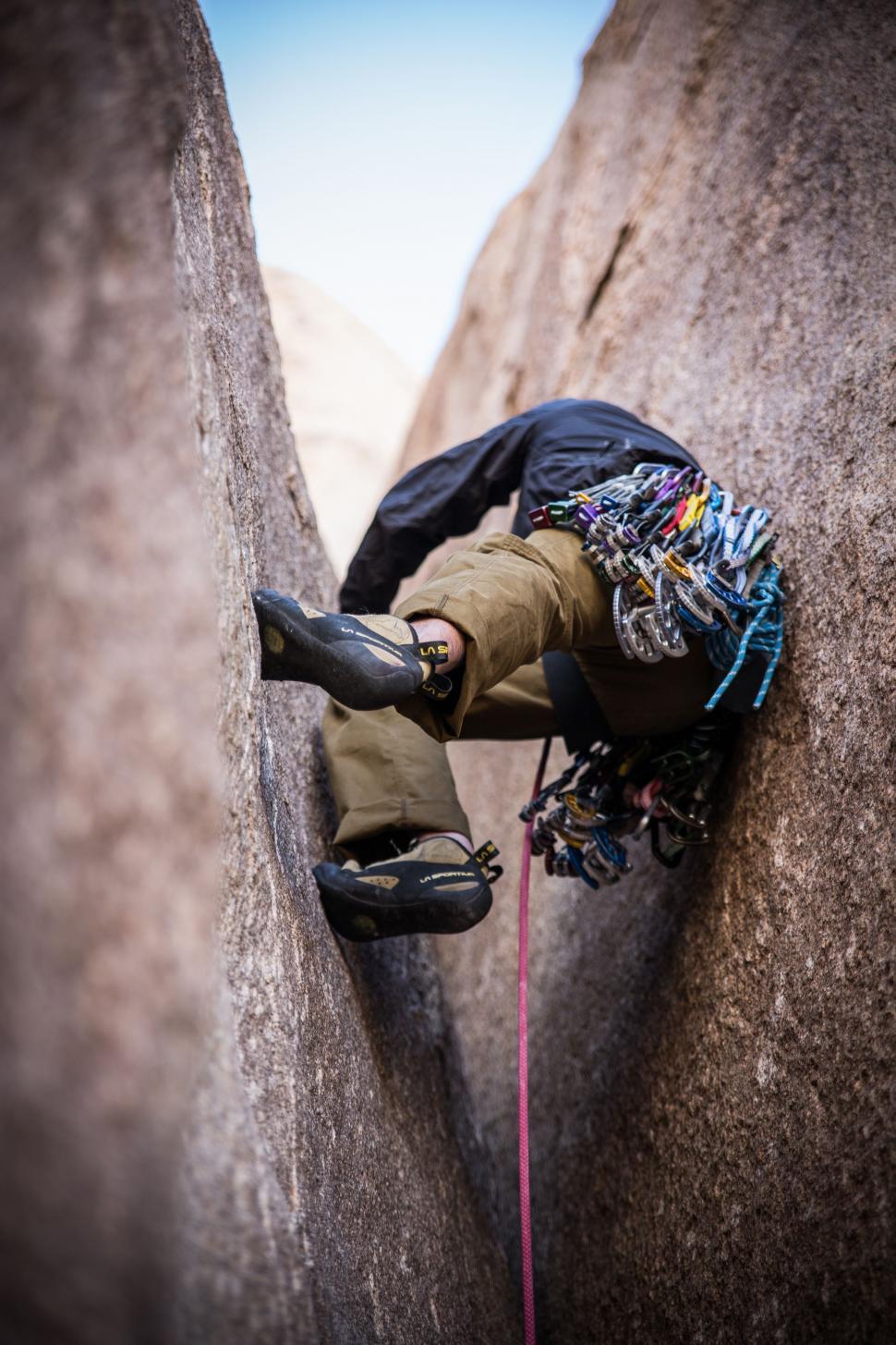 Free Image of Man Climbing Up Mountain 