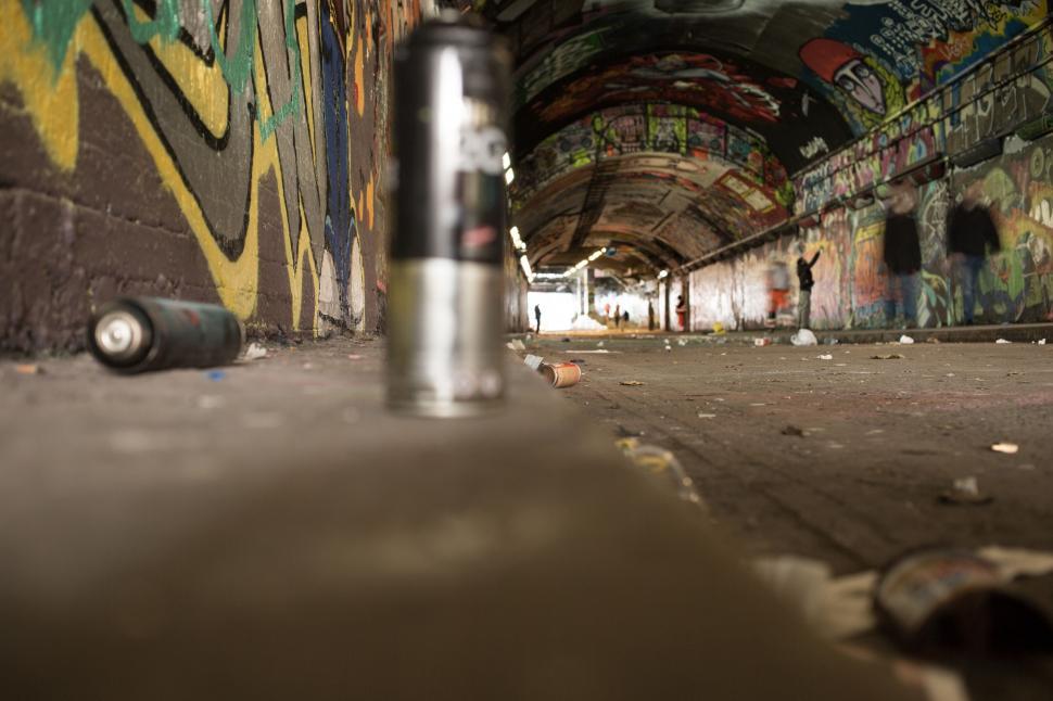 Free Image of Vandalized Hallway With Graffiti 