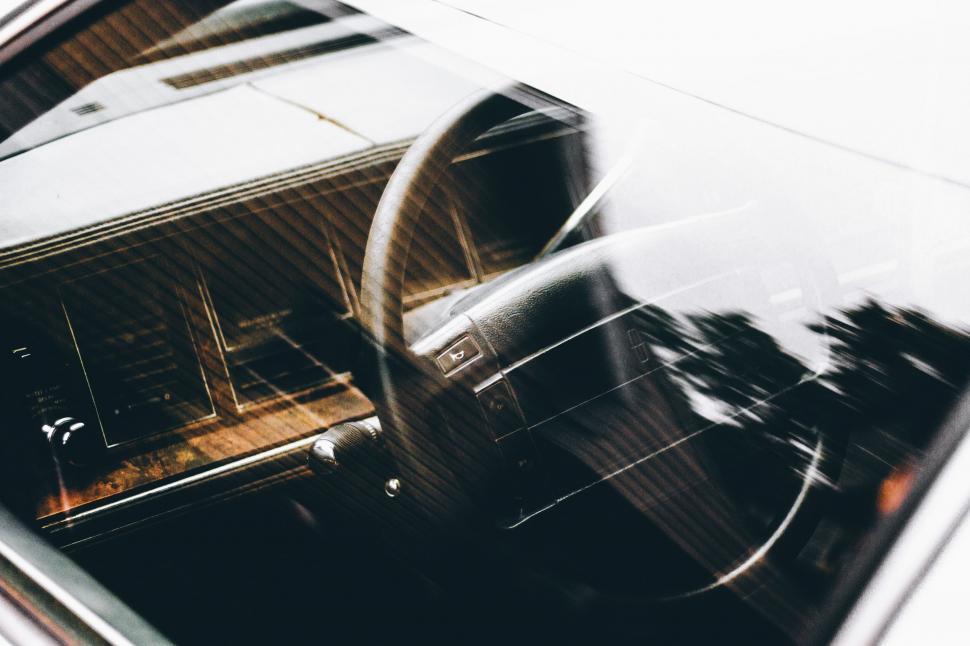 Free Image of Interior of a Car With a Steering Wheel 