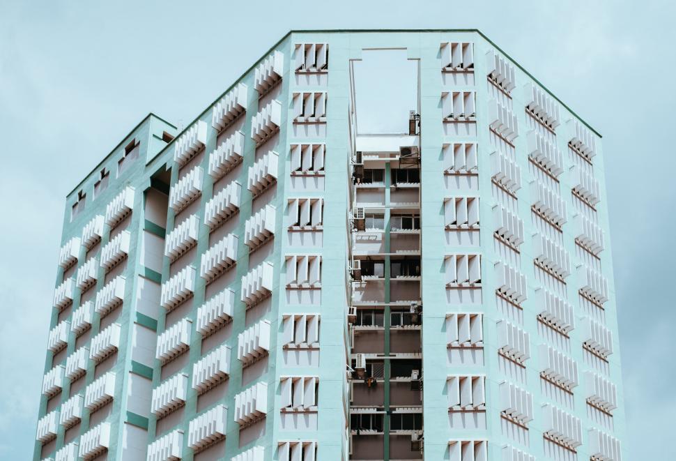 Free Image of Tall White Building With Balconies 