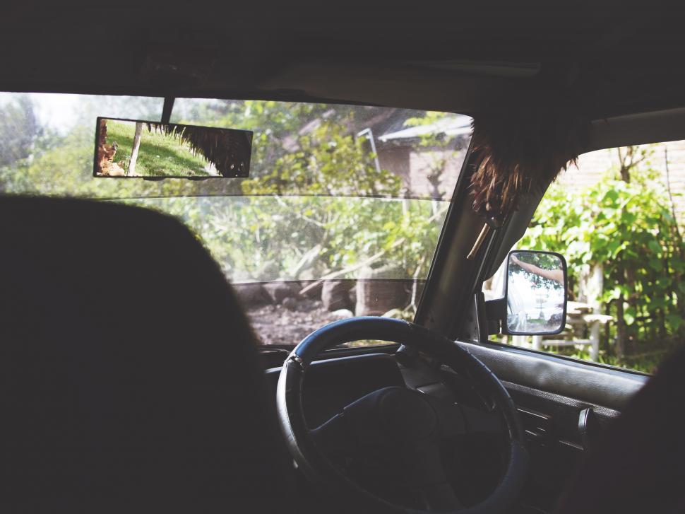 Free Image of Inside View of a Car From Drivers Seat 