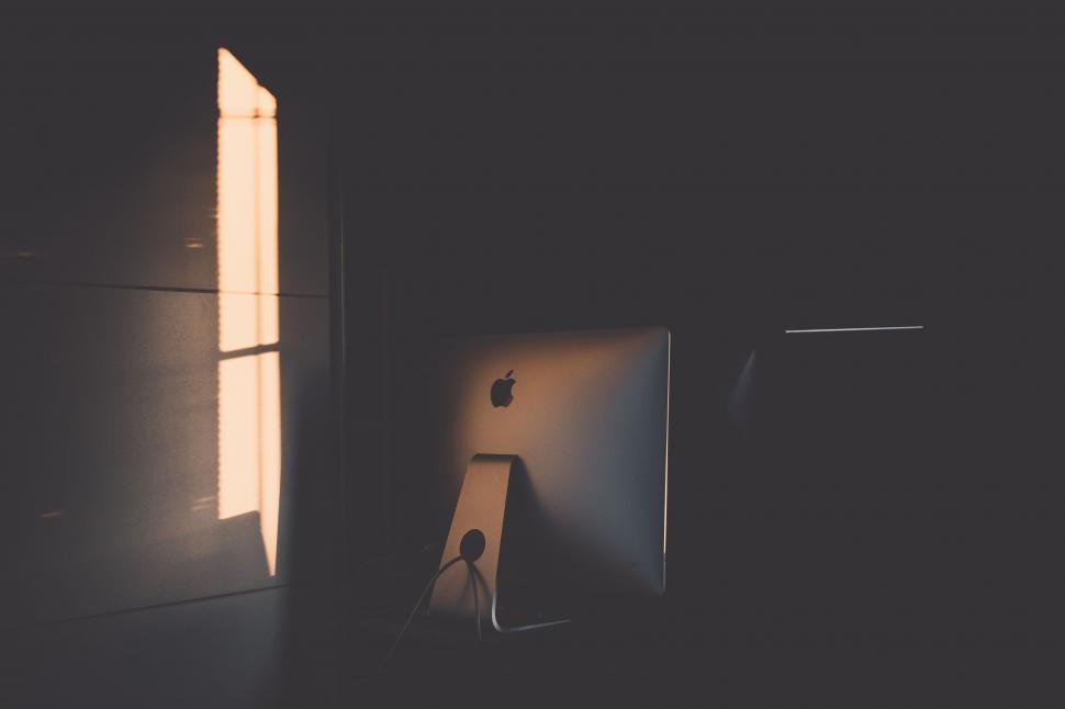 Free Image of Computer Monitor on Desk Next to Window 