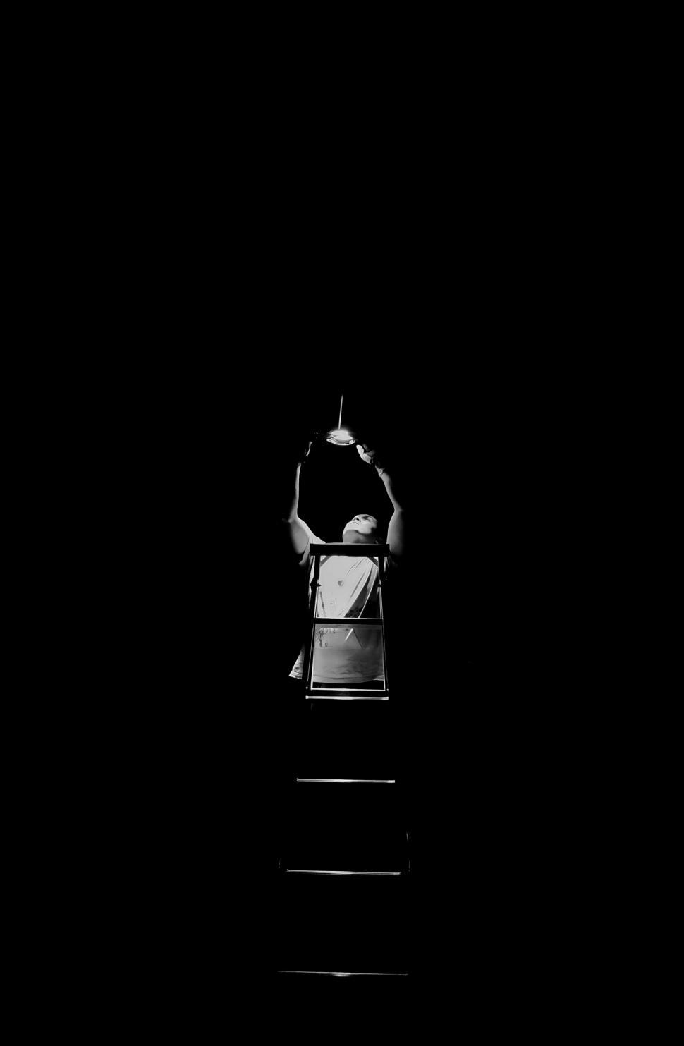 Free Image of Person Standing on Top of Stairs 