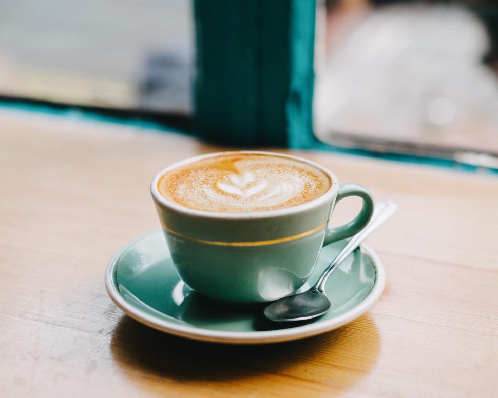 Free Image of A Cup of Coffee on a Saucer With a Spoon 