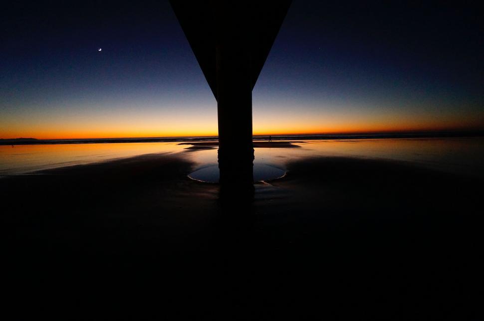 Free Image of Moonlit Reflections on a Lake 
