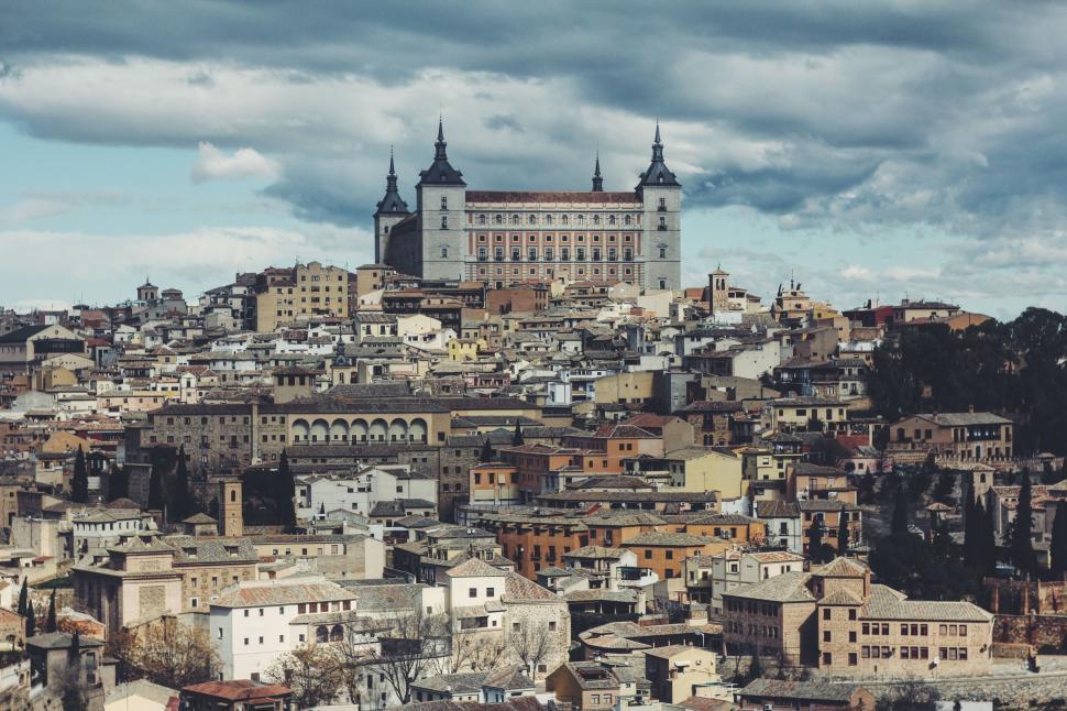 Free Image of City With Castle Overlooking 
