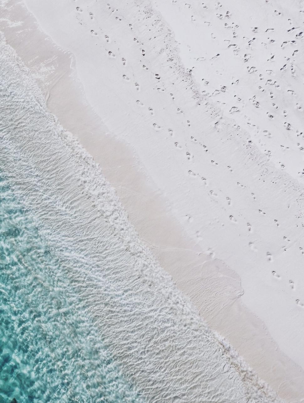 Free Image of Aerial View of Beach and Ocean 
