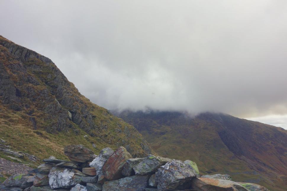 Free Image of Mountain With Rocks in Foreground 