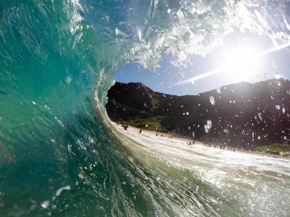 Free Image of Inside the Churning Wave 