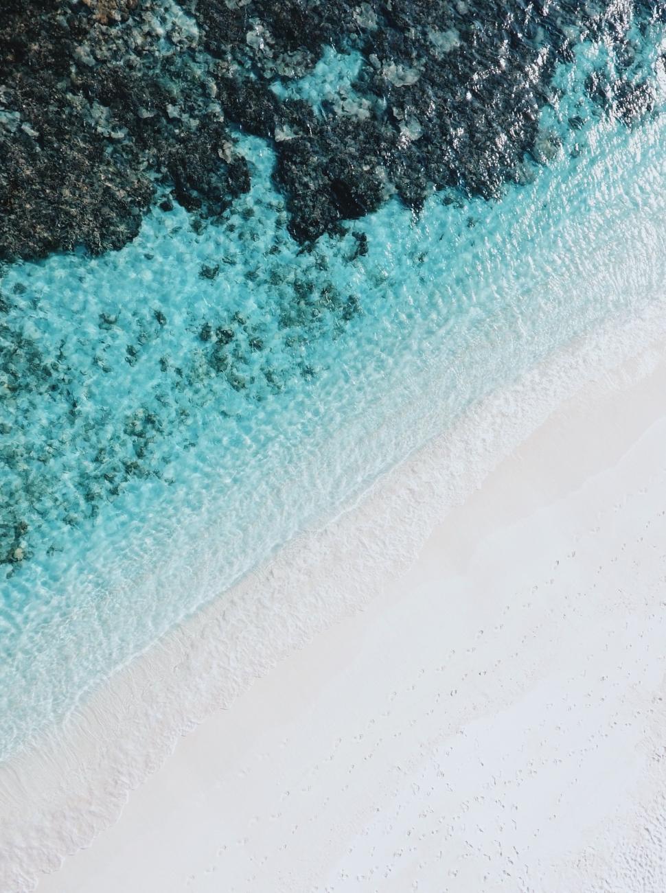 Free Image of Aerial View of Sandy Beach and Ocean 