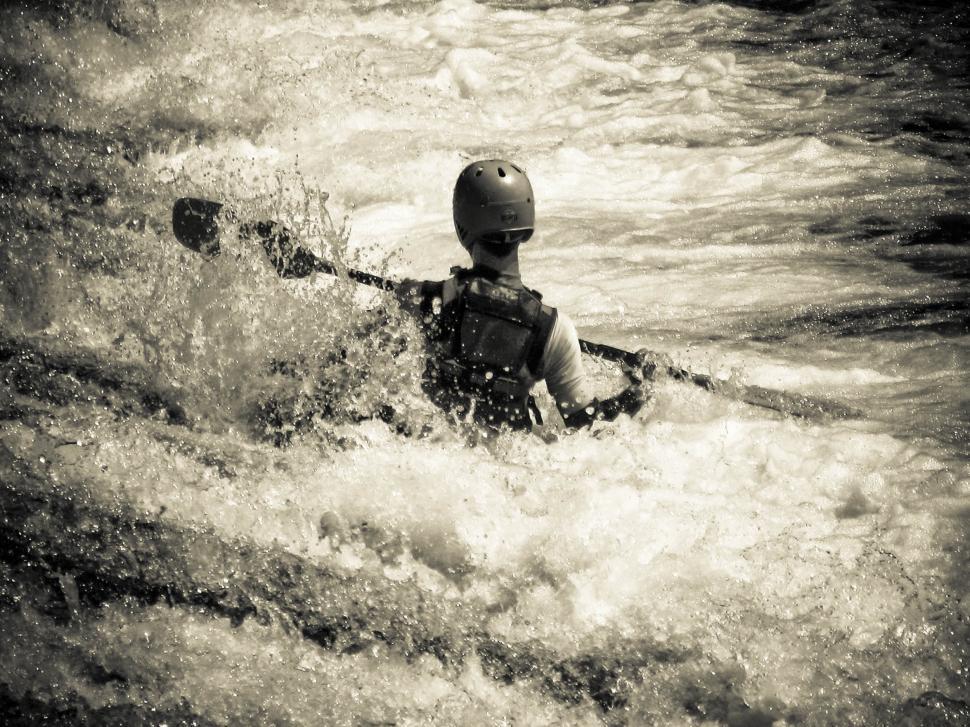 Free Image of Man in rough water 