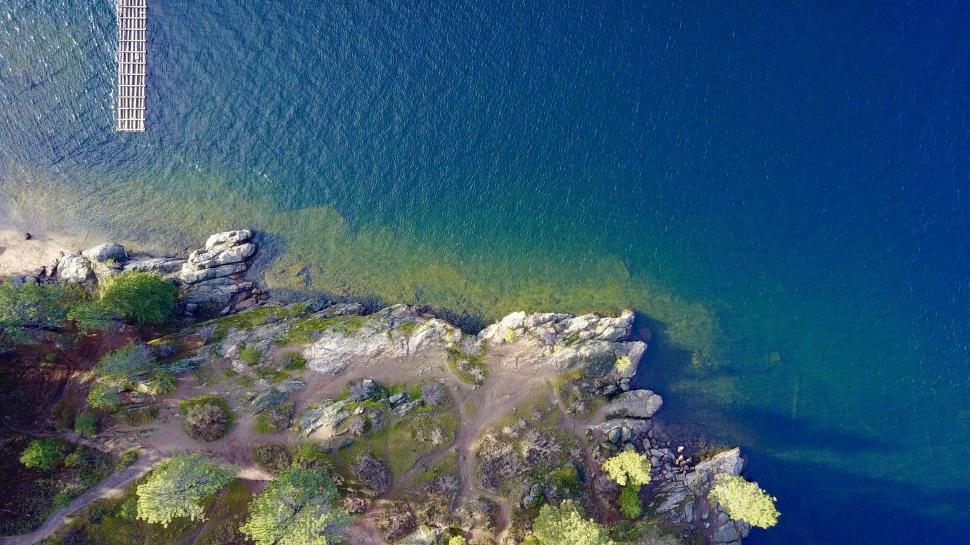 Free Image of Aerial View of Large Body of Water 