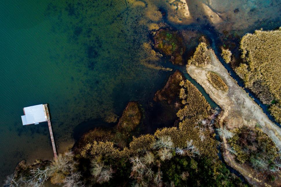 Free Image of Aerial View of a Body of Water 