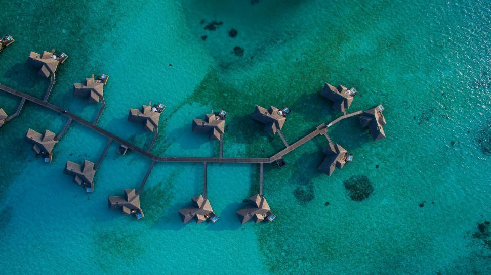 Free Image of Aerial View of a Resort in the Ocean 