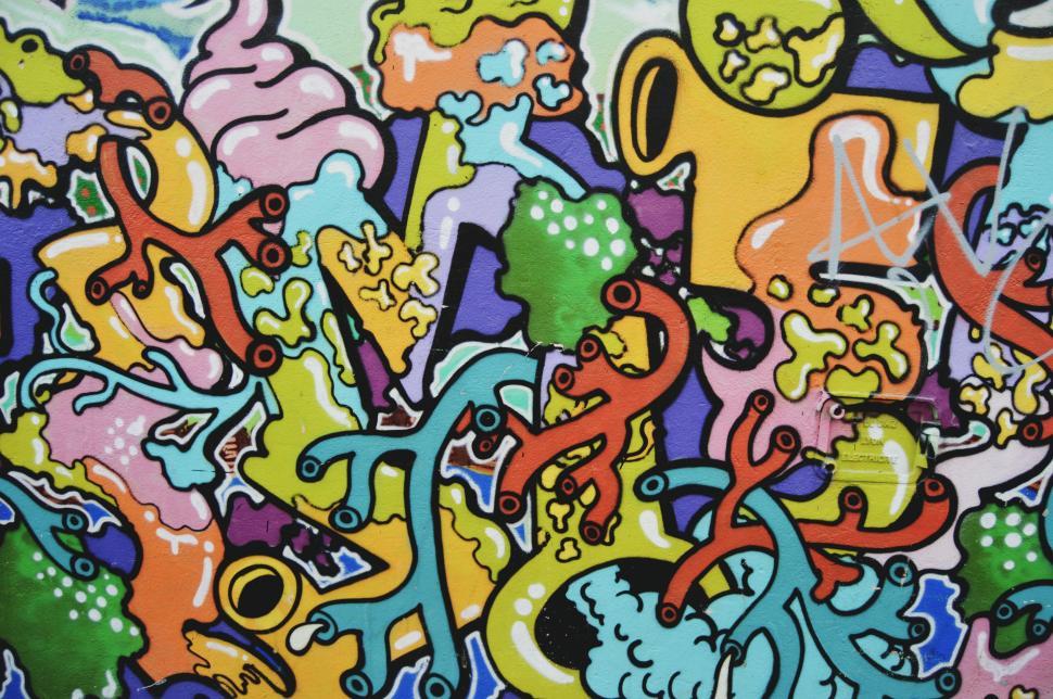 Free Image of Colorful Abstract Painting With Various Shapes 